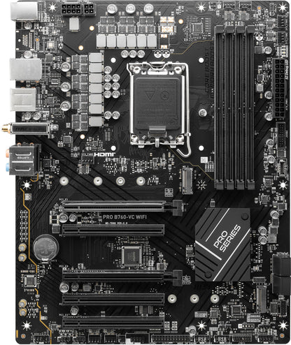 MSI PRO B760-VC WiFi ProSeries Motherboard (Supports 12th/13th Gen Intel Processors, LGA 1700, DDR5, PCIe 4.0, M.2, 2.5Gbps LAN, USB 3.2 Gen2, Wi-Fi 5, ATX) (Renewed)
