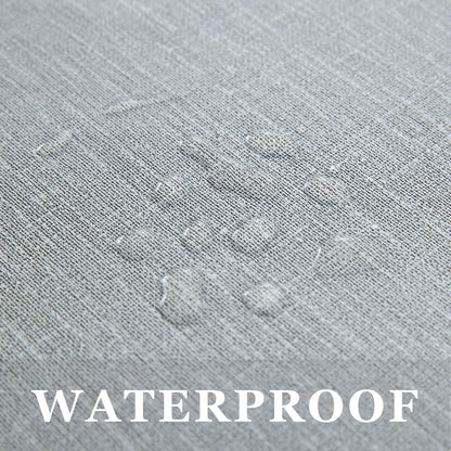 NLMUVW Round Vinyl Tablecloth with Elastic Edge Flannel Backing, Fitted PVC Table Cloth Waterproof Wipe Clean Table Cover for Picnic Party Outdoor, Light Grey, 40"- 44"