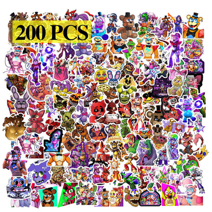Pounchi Horror Thrilling Stickers (200 Pcs) Cartoon Gaming PVC Sticker, Gifts for Laptop Water Bottle Skateboard Party Supplies Decorations Teens Kids