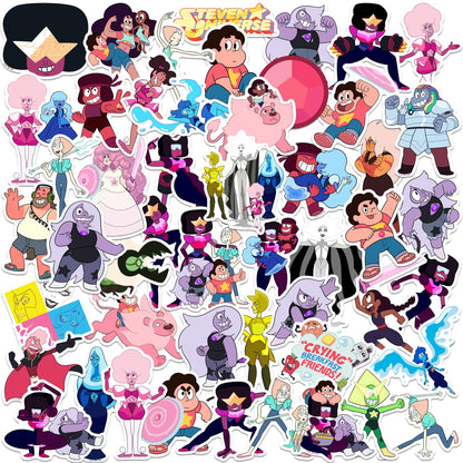 Steven Universe 50er-Pack große Deluxe-Vinylaufkleber – Sortiment für Laptop, Wasserflasche, Scrapbooking, Tablet, Skateboard, drinnen und draußen