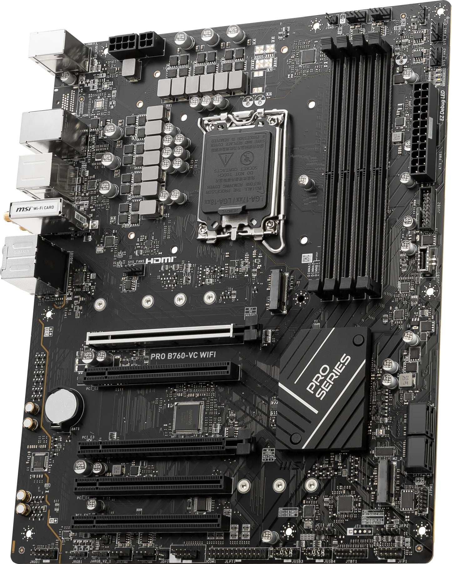MSI PRO B760-VC WiFi ProSeries Motherboard (Supports 12th/13th Gen Intel Processors, LGA 1700, DDR5, PCIe 4.0, M.2, 2.5Gbps LAN, USB 3.2 Gen2, Wi-Fi 5, ATX) (Renewed)