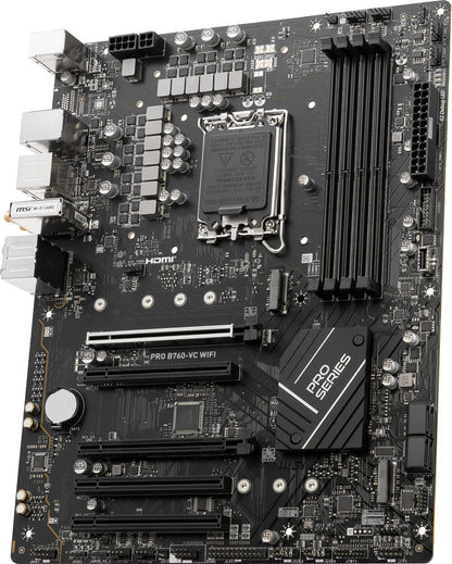 MSI PRO B760-VC WiFi ProSeries Motherboard (Supports 12th/13th Gen Intel Processors, LGA 1700, DDR5, PCIe 4.0, M.2, 2.5Gbps LAN, USB 3.2 Gen2, Wi-Fi 5, ATX) (Renewed)