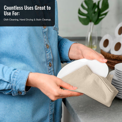 ROYALE LINENS Flour Sack Towels – 12 Pack 28x28 Inch White Kitchen Dish Towels – 100% Cotton Tea Towels for Bread Proofing, Cheese Straining, Baking, Cleaning, Drying, Embroidery, Multipurpose Use