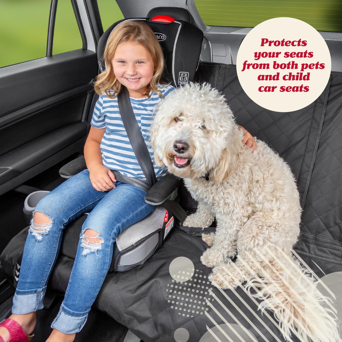 Lusso Gear Dog Car Seat Cover - Waterproof Non-Slip Car Back Seat Protector - Rear Car Seat Cover for Dogs - Universal Fit for Sedans Trucks SUVs - Scratchproof Backseat Car Cover - Machine Washable