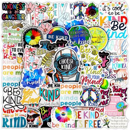 Sayglossy 500 Pcs Kindness Stickers Bulk Vinyl Be Kind Stickers Water Bottle Kindness Decals Waterproof Physical Therapy Motivational Encouraging Decals for Teens Adults Teacher