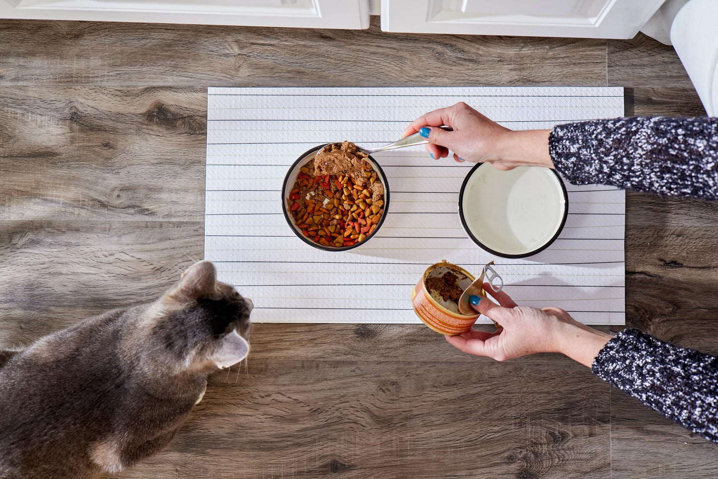 Birnenförmige Keramikschüssel, Fassungsvermögen: 2 Tassen, niedliches, schnurrbartfreundliches Geschirr mit Katzenmotiv, rutschfest, mikrowellen- und spülmaschinengeeignet, klein/mittel 