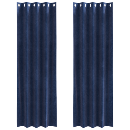Verdunkelungsvorhänge 2 pcs Dunkelblau 140 x 260 cm Samt