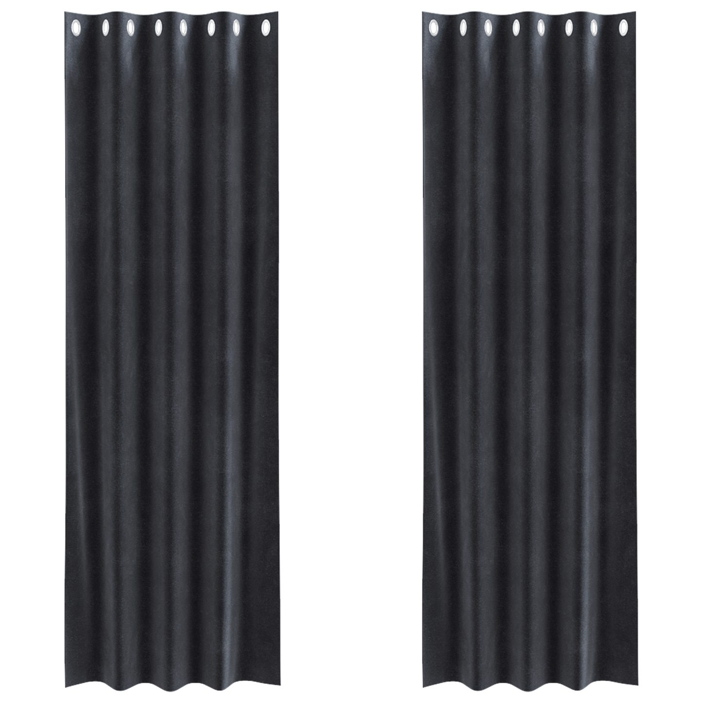 Verdunkelungsvorhänge 2 pcs Dunkelgrau 140 x 245 cm Samt